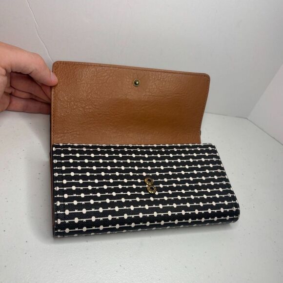 Fossil Polka dot Leather Bifold Clutch RFID Wallet Womens Designer - Picture 7 of 12